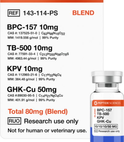 BPC-157, TB-500, KPV, GHK-Cu 80mg (Klow Blend)