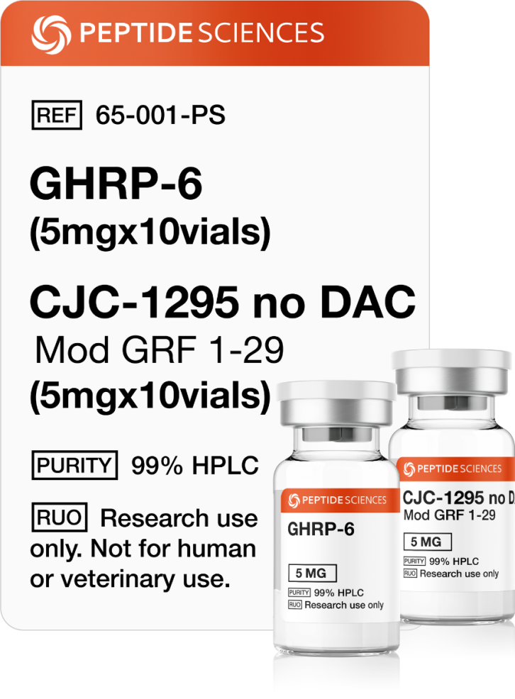 GHRP-6 (5mg x 10), CJC-1295 no DAC (5mg x 10)